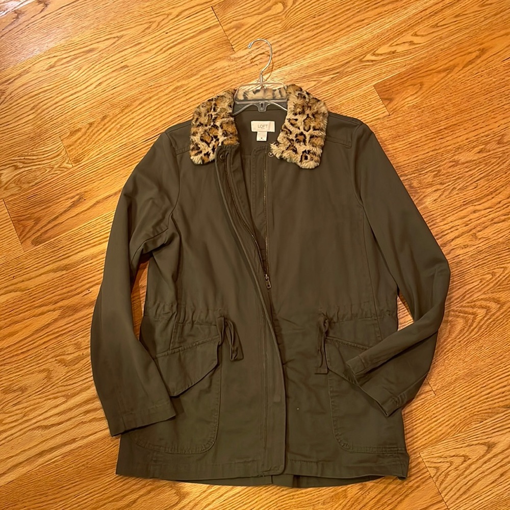 NWOT Loft Leopard collar jacket
